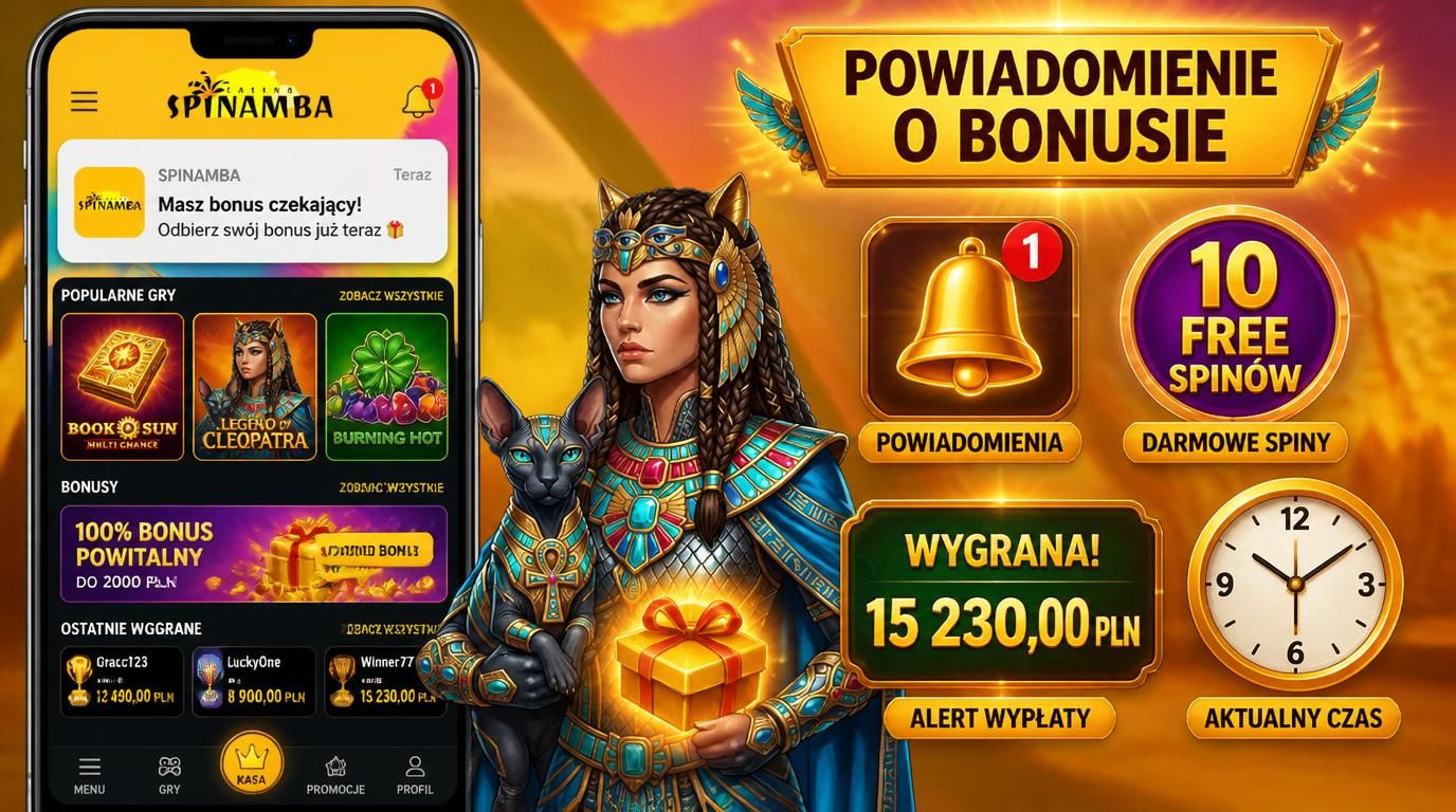 Powiadomienie push bonus free spin wypłata